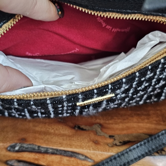 HAMMITT Dillon Sml Crossbody tan leather/ tweed /brushed gold hammered zipper - Picture 8 of 10